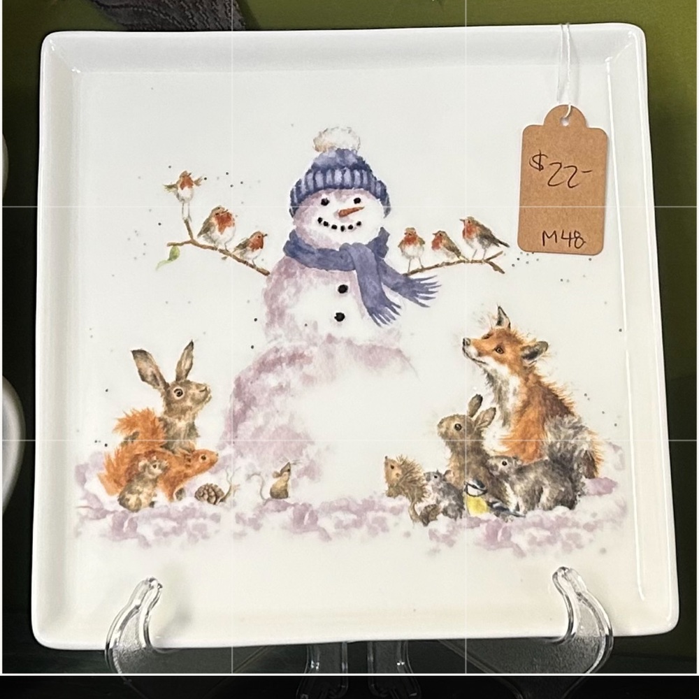 Wrendale Winter Animal Square Plate